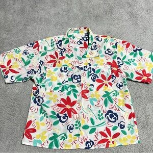 Lady Arrow vintage floral Hawaiian blouse USA women’s 20/24 100% polyester